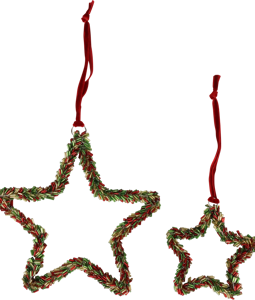 1521 DECORATIVE HANGERS STAR S/2